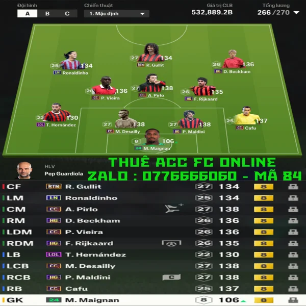Ảnh chi tiết #1 của Acc FC Online - VuaGame24h